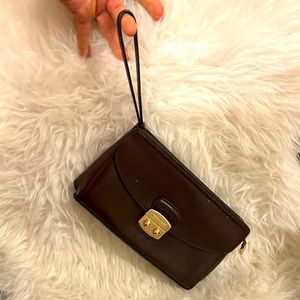 Coach Oxblood Pushlock Wristlet